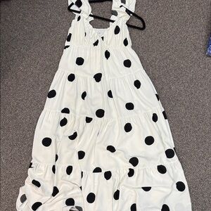 English Factory Black and White Polka Dot Maxi Dress
